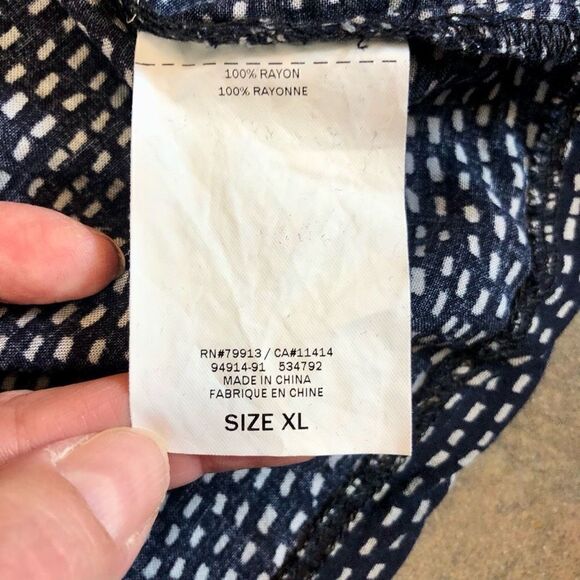 Motherhood Maternity Navy with White Dots Collar and Belt Dress - Picture 13 of 14